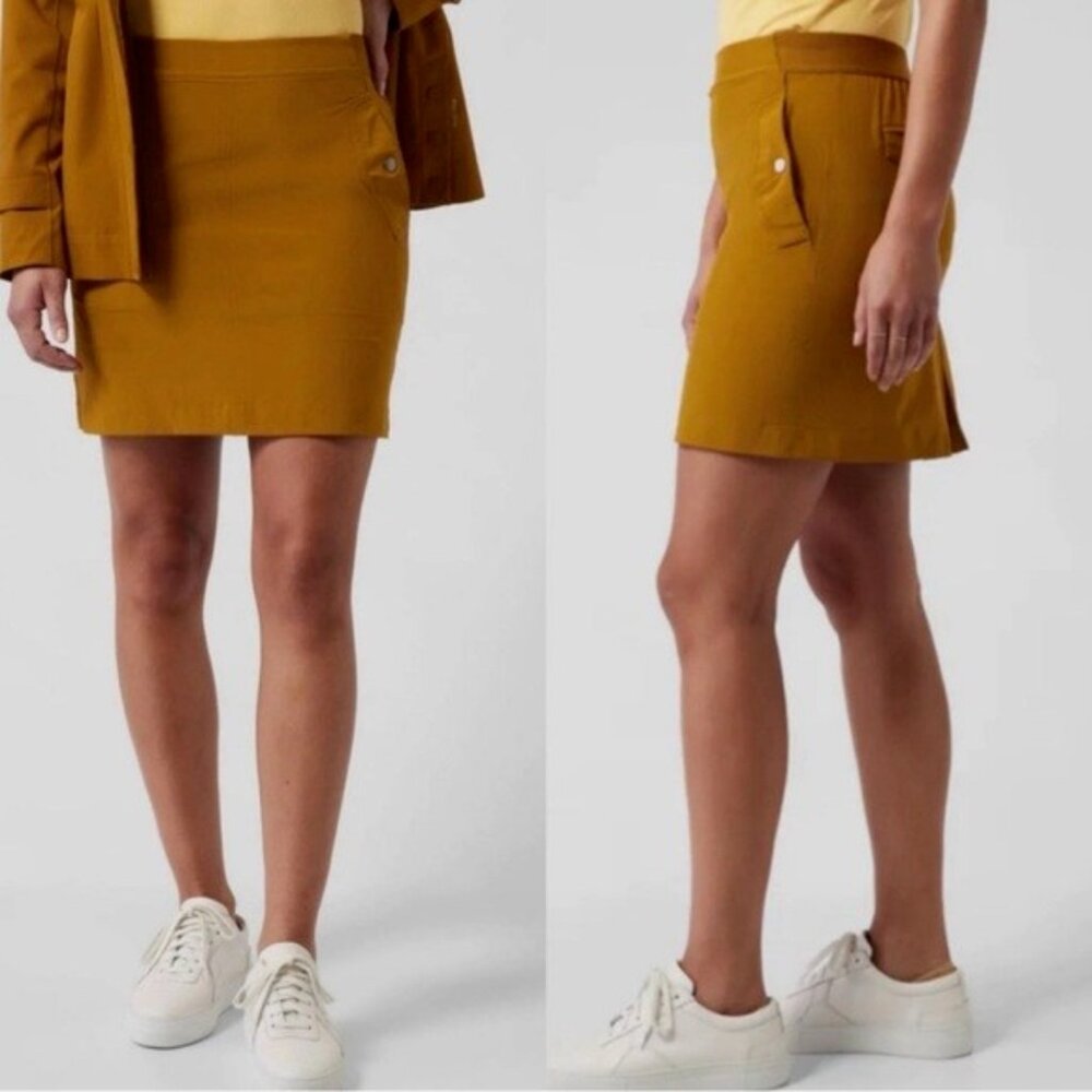 Athleta Rust Orange Vienna Cargo Stretch Athletic Pocket Skort Size 12